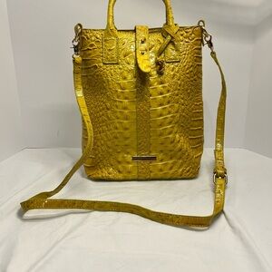 Elegant Yellow Embossed Crossbody Bag